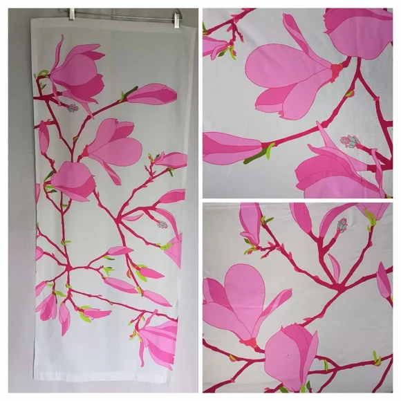 Handmade Marimekko "Keisarinna" Pink Floral Tablecloth Table Runner - Picture 1 of 5